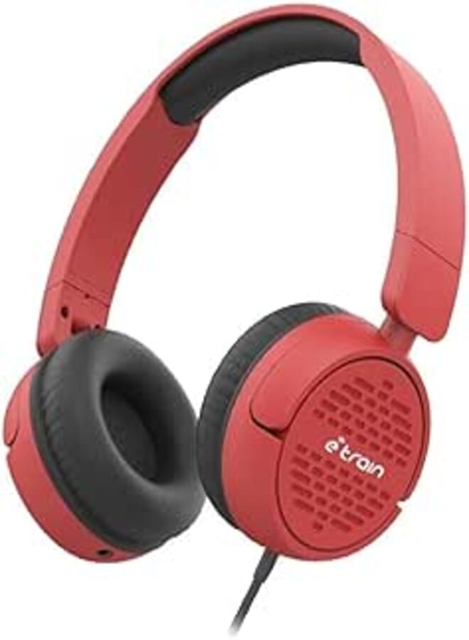 Etrain HP63R | Wired Stereo Foldable Headphone with MIC | 1.5M Cable | Red